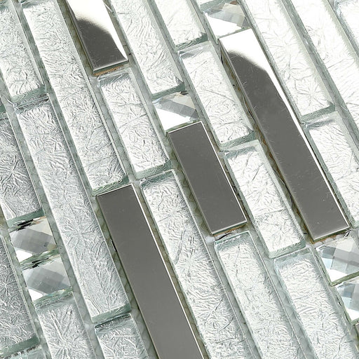Glass mosaic backsplash tile detail in New Britain CT